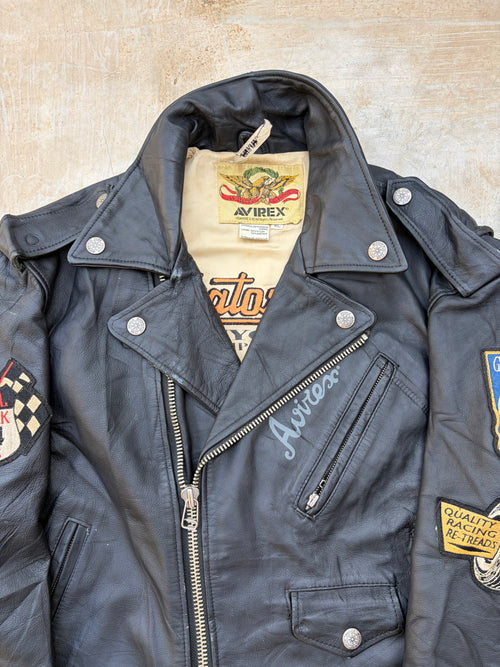 1990s Ultra Rare Avirex Classics Leather Biker Jacket L/XL