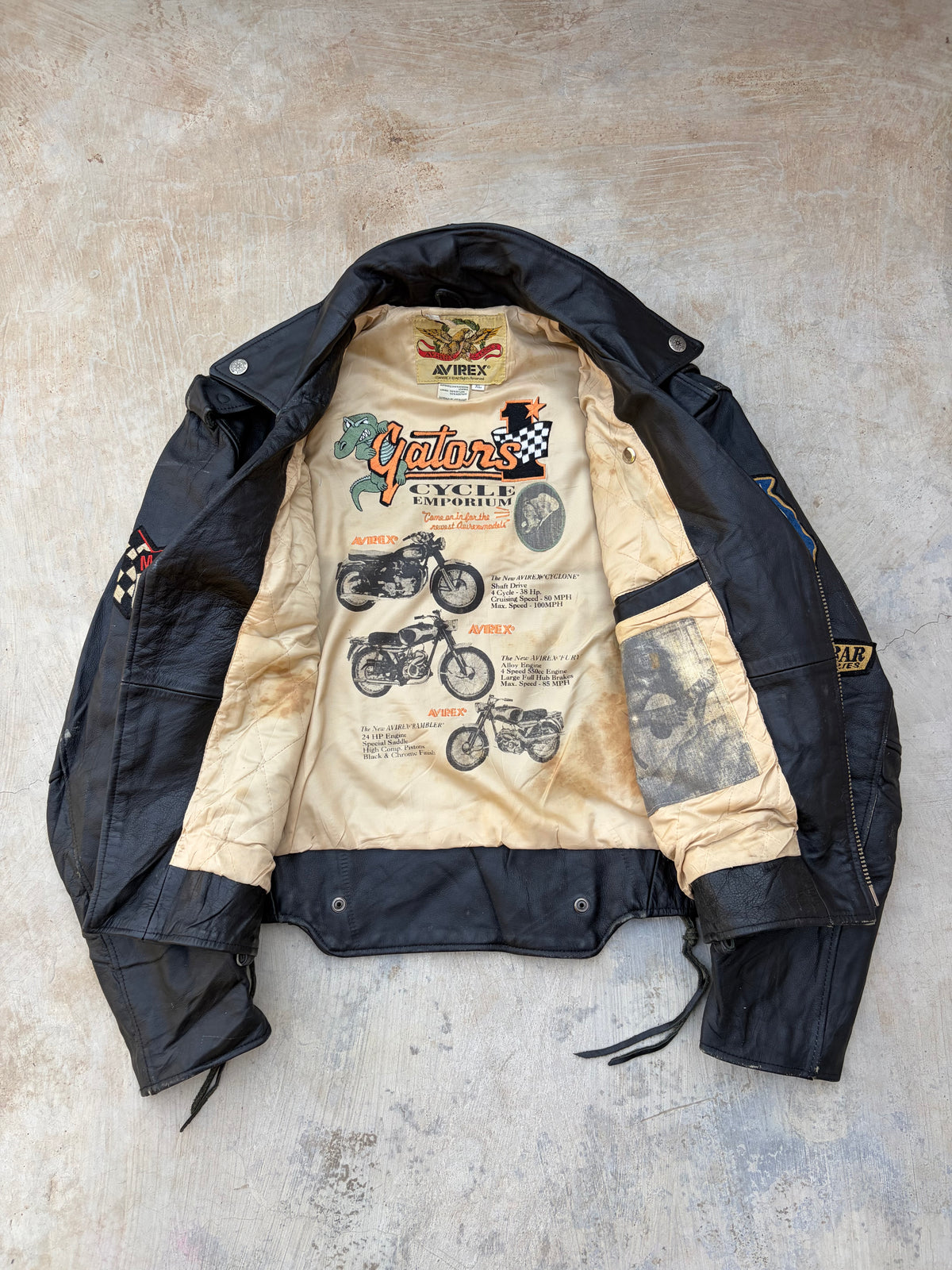 1990s Ultra Rare Avirex Classics Leather Biker Jacket L/XL