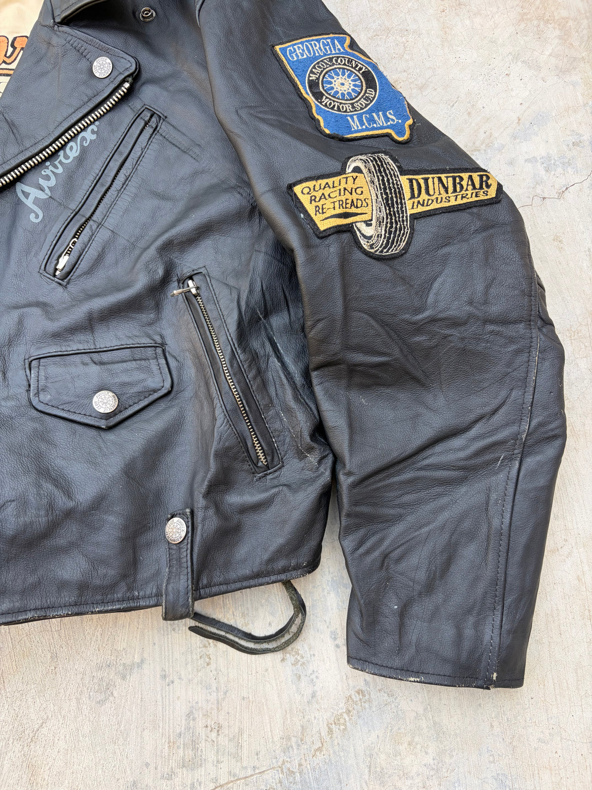 1990s Ultra Rare Avirex Classics Leather Biker Jacket L/XL