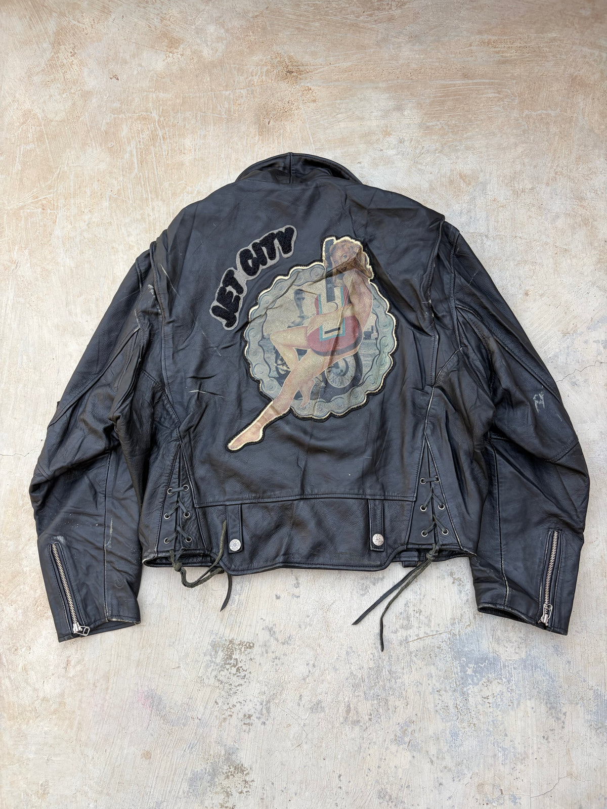 1990s Ultra Rare Avirex Classics Leather Biker Jacket L/XL