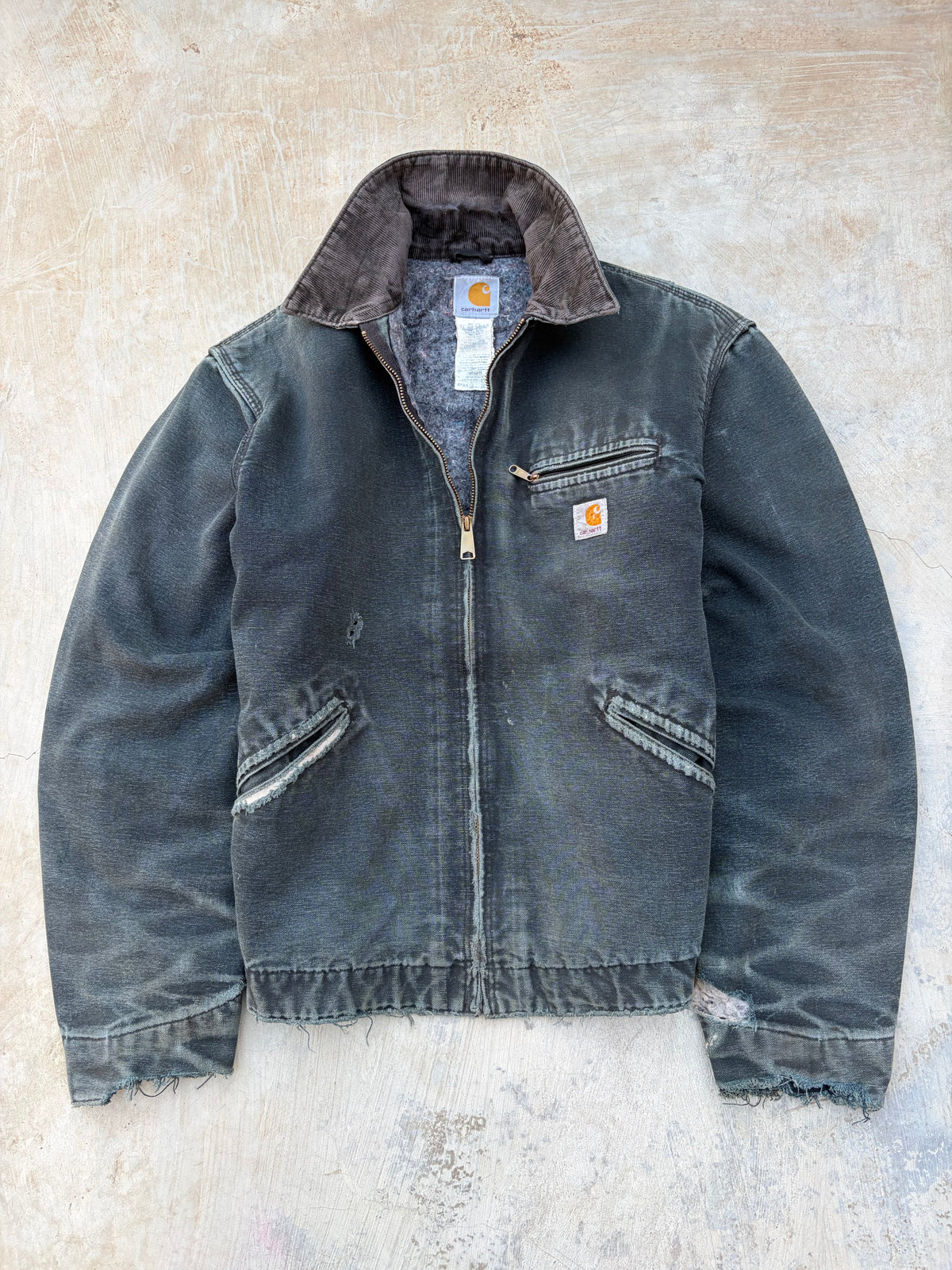 Vintage Thrashed Sunfaded Carhartt Detroit Jacket J01 BLK