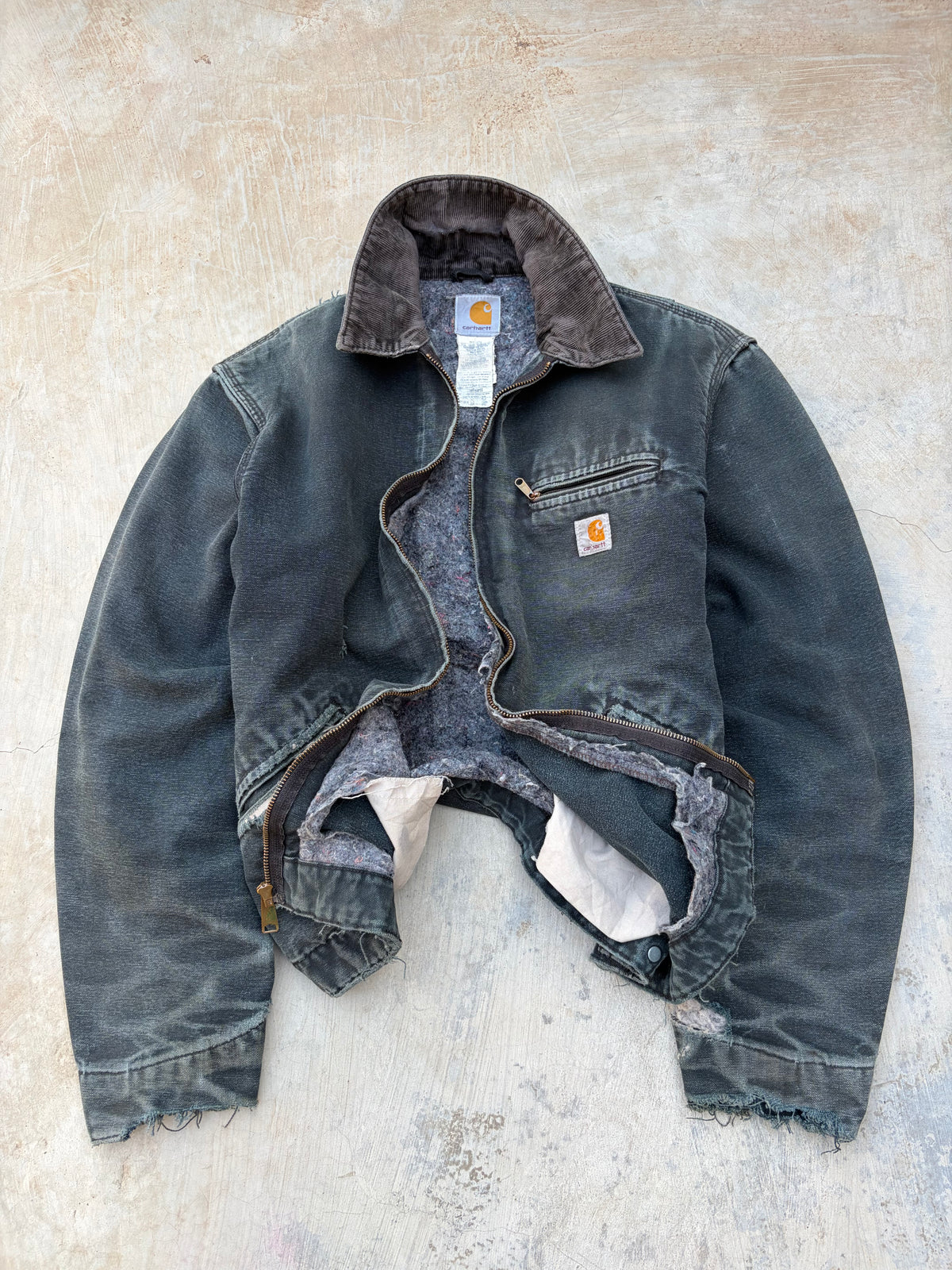 Vintage Thrashed Sunfaded Carhartt Detroit Jacket J01 BLK