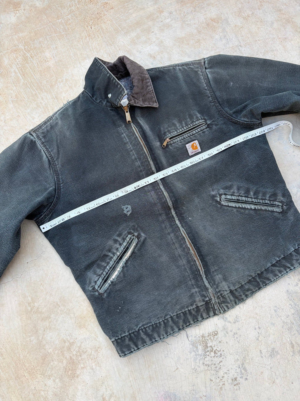 Vintage Thrashed Sunfaded Carhartt Detroit Jacket J01 BLK
