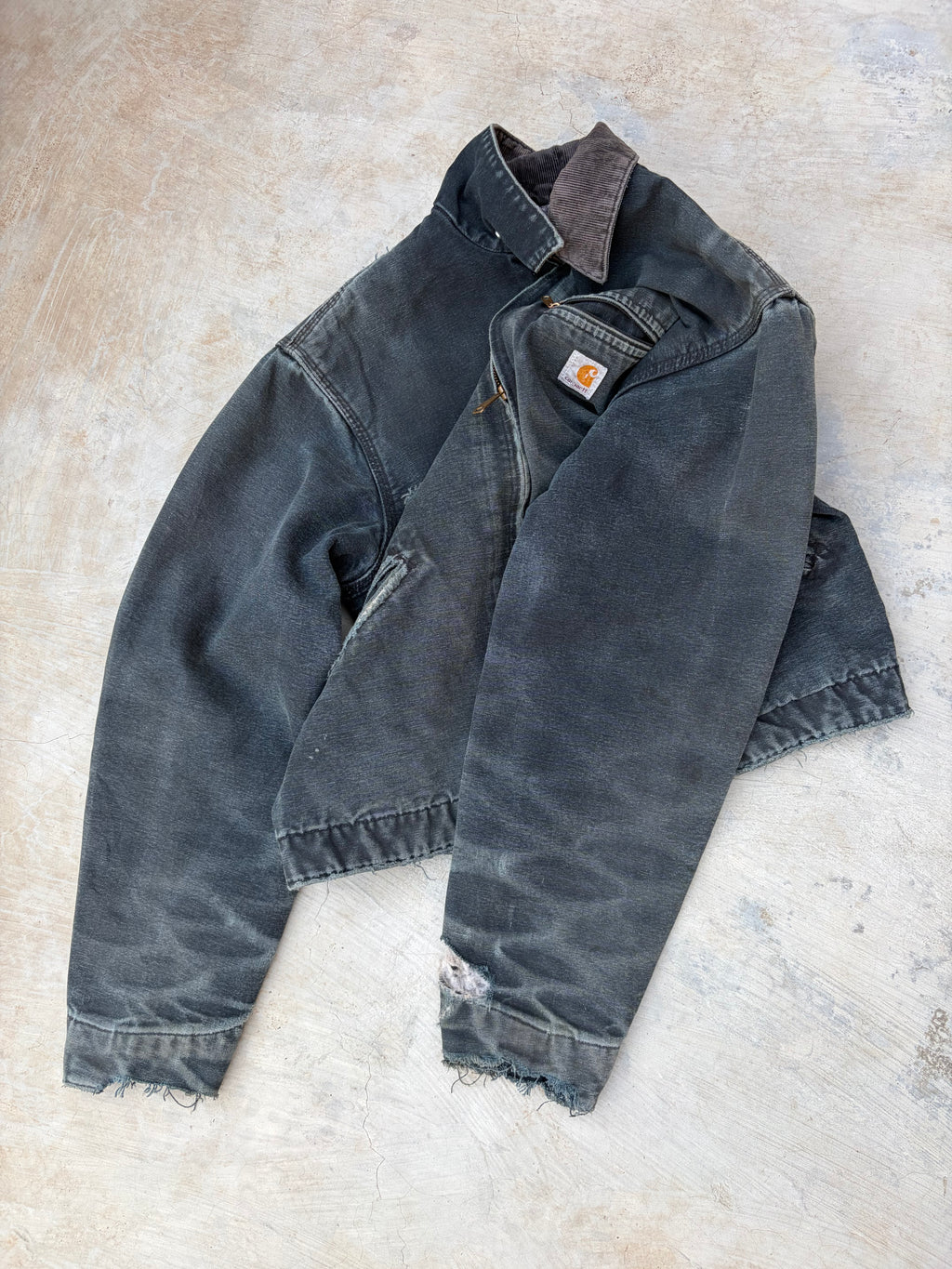 Vintage Thrashed Sunfaded Carhartt Detroit Jacket J01 BLK