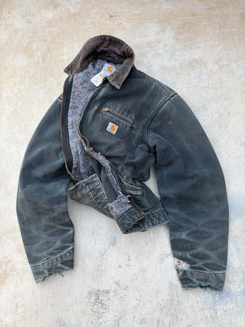 Vintage Thrashed Sunfaded Carhartt Detroit Jacket J01 BLK