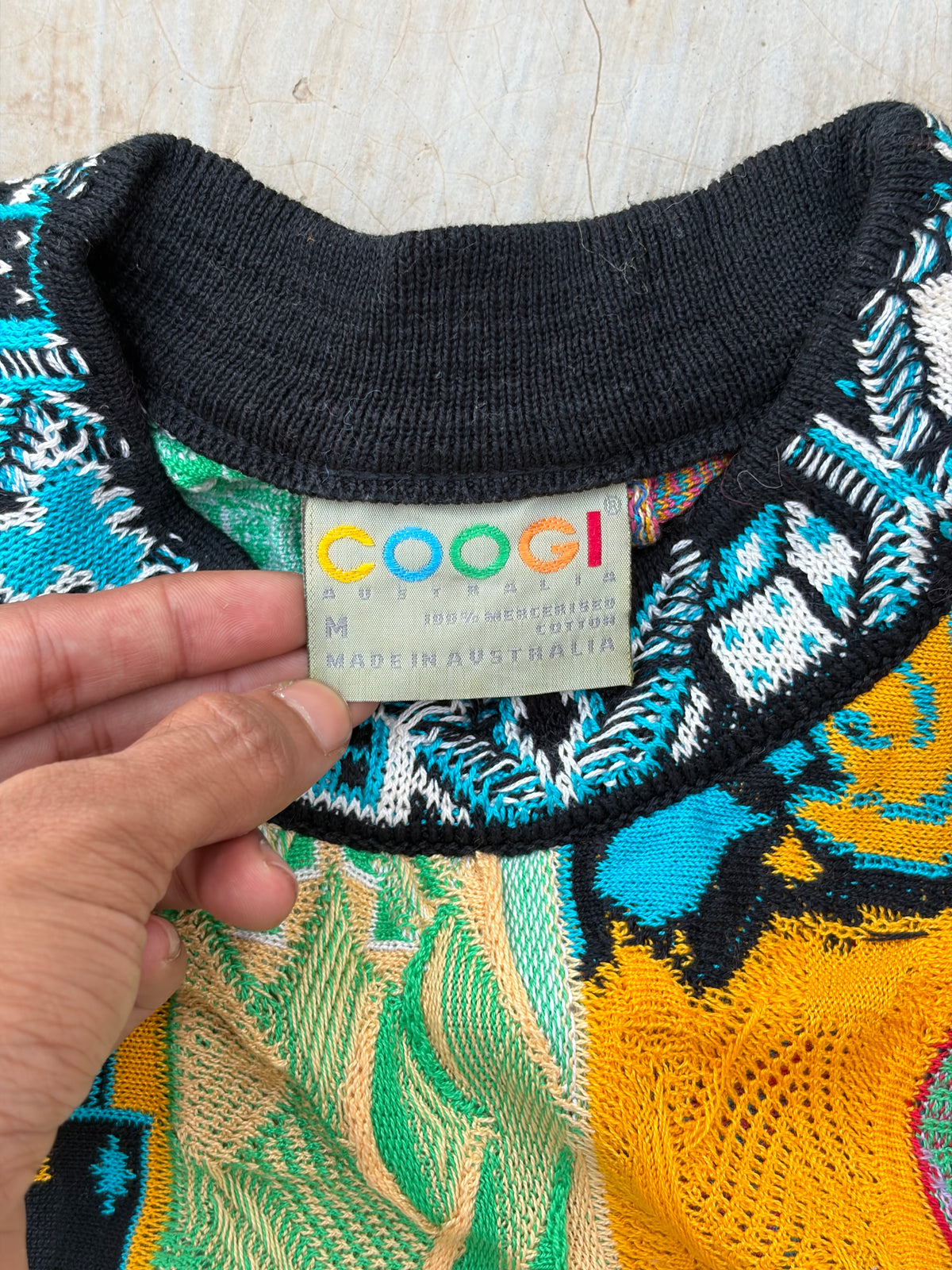 Ultra Rare 90s Vintage COOGI Australia Egyptian Chess-Inspired 3D Knit Sweater S/M