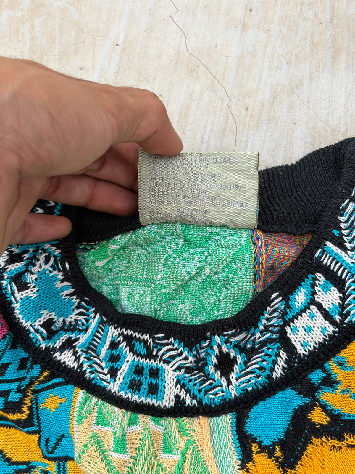 Ultra Rare 90s Vintage COOGI Australia Egyptian Chess-Inspired 3D Knit Sweater S/M